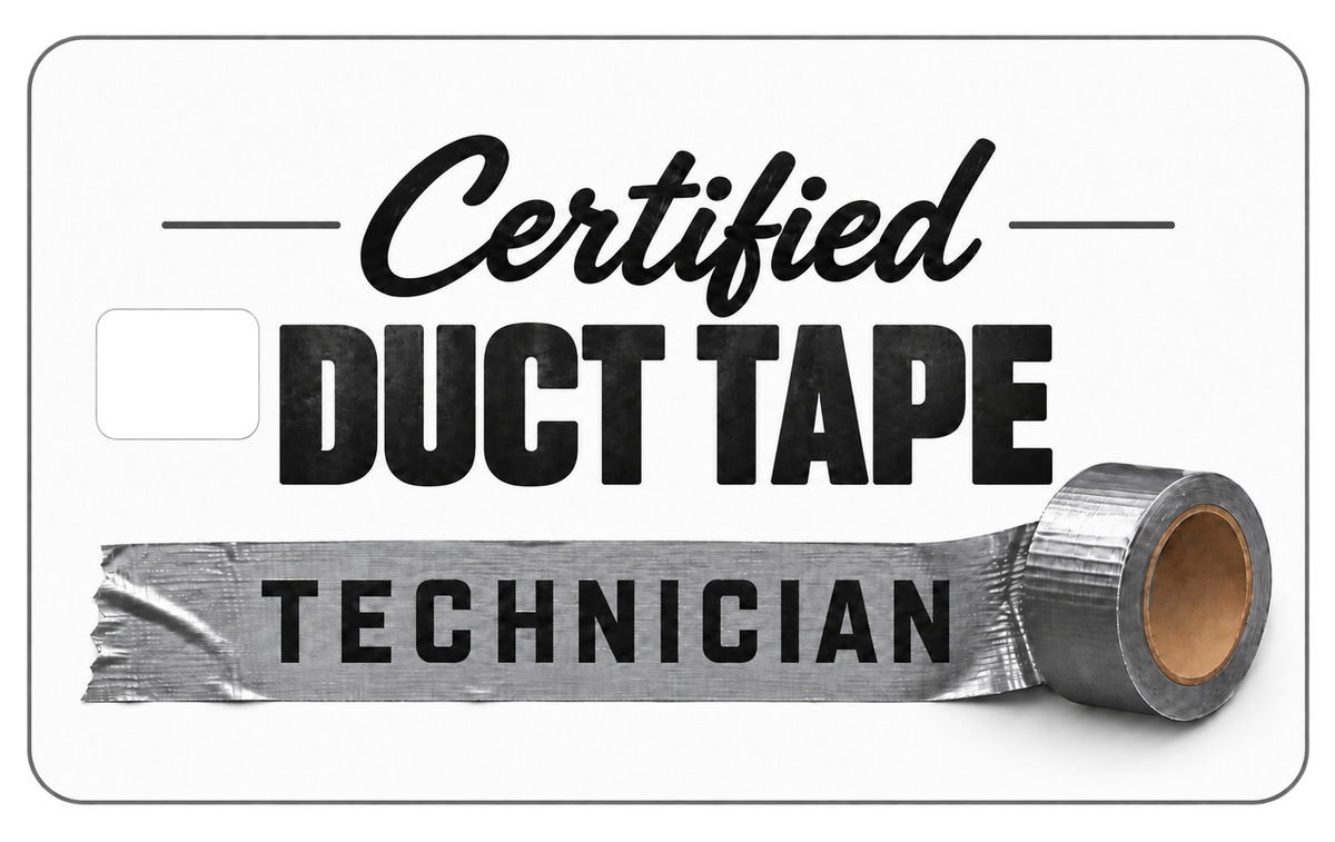 Duct Tape Technician- Premium Credit Card Slap