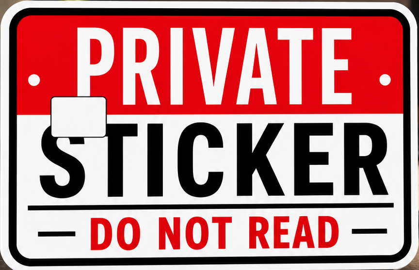 Private Sticker- Premium Credit Card Slap